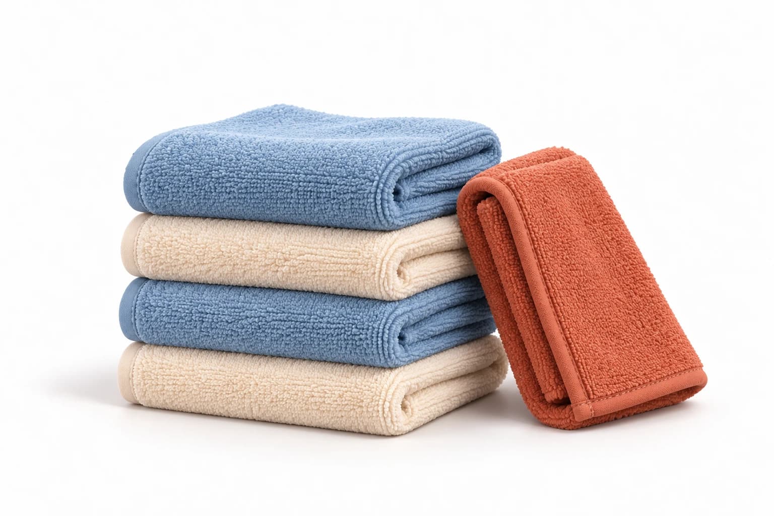 Illustration of clean microfiber towels.
